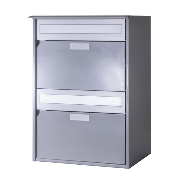 Huber Briefkasten Alu 400 2er übereinander, Weissaluminium